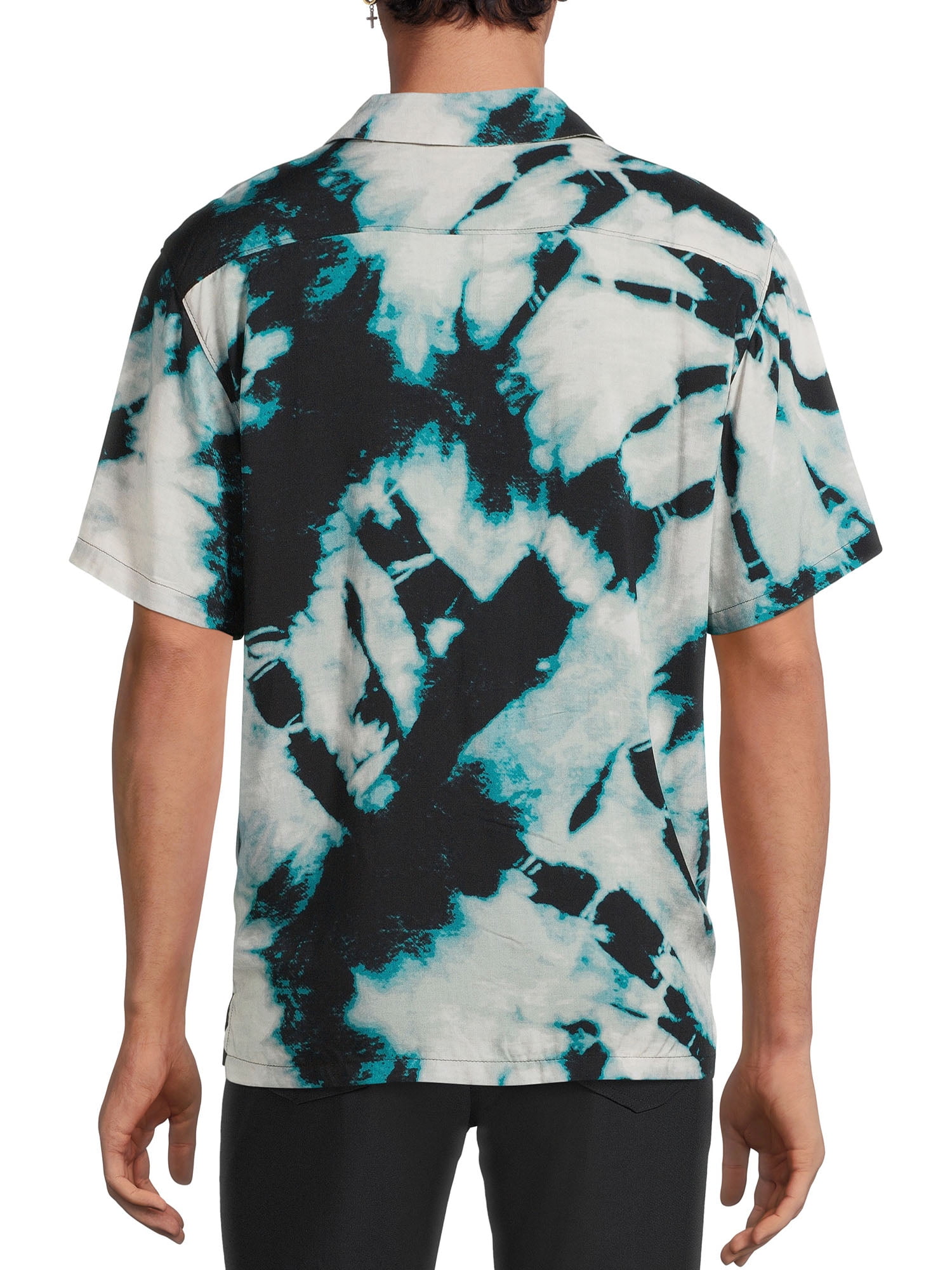 No Boundaries Men's and Big Men's Printed Shirt with Short Sleeves