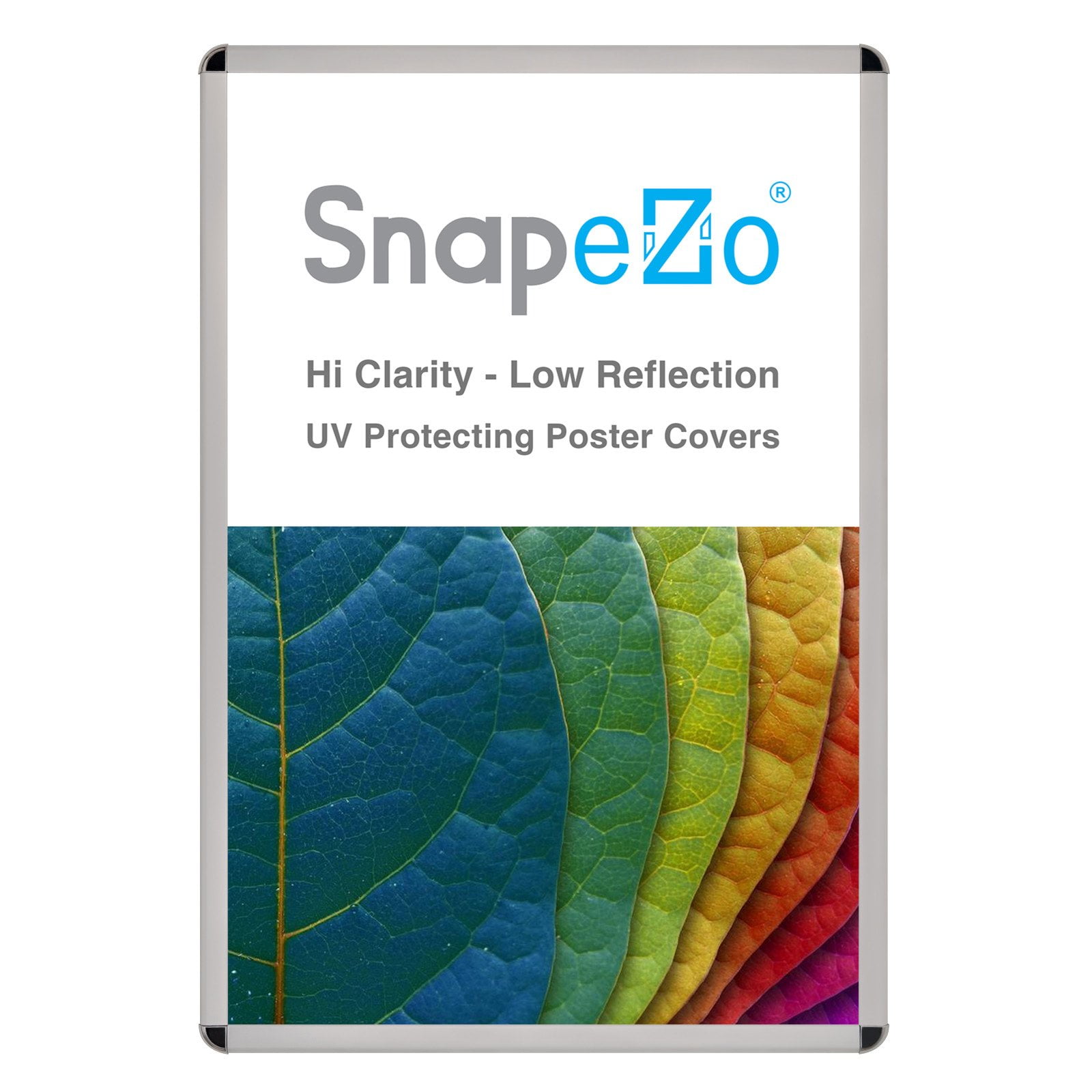 Silver SnapeZo round-cornered snap frame poster size 11x17-1.25 inch profile