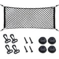 thumbnail image 1 of 35.5 x 15.7 Inch Rear Cargo Net Adjustable Elastic Mesh Storage Organizer Large Capacity Stretchable Trunk Storage Net with Hooks and Screws for Car SUV Truck Van, 1 of 10