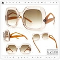 thumbnail image 2 of Womens Thick Plastic Rectangle Butterfly Retro Diva Sunglasses Clear Brown - Brown, 2 of 8