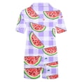 thumbnail image 3 of Jamicy Pyjama Mignon pour Femmes Mode Décontractée Imprimé Haut à Manches Courtes à Col à Revers avec Short Ample Confortable Ensemble de Pyjama pour la Maison, 3 of 4
