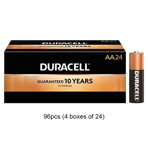 Lot de 96 Piles Alcalines AA Duracell Coppertop MN1500