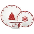 thumbnail image 1 of Melange 608410095588 36-Piece 100% Dinnerware Set Christmas Collection-Red Xmas Shatter-Proof and Chip-Resistant Melamine Dinner Plate, Salad Plate & Soup Bowl (12 Each), 10.5", White, 1 of 6