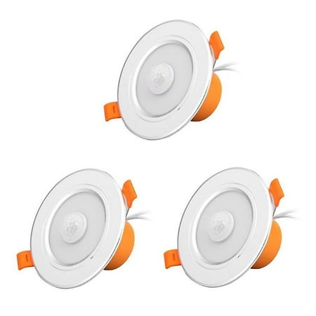 

LED Ceiling Light with Human Motion Sensor - Indoor Lighting for Restaurant Bathroom - Set of 3