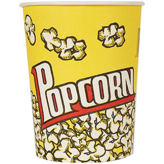 Wiywef Popcorn Bucket 50Pcs Plastic Food Cup Tub Retro Style Popcorn Containers Snack Bowl for Movie Night Sleepover Party