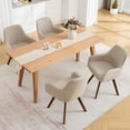 thumbnail image 4 of WOOW DEPOT Swivel Dining Chairs Set of 2, Upholstered Linen Fabric w/ High-Back & Arm & Rubberwood Legs, Modern Side Chairs for Kitchen Living Room Office, Sand, 4 of 12