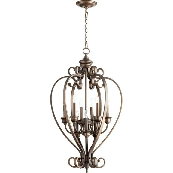Quorum Lighting Bryant 9-Light Entry Pendant, Oiled Bronze, 20W, 33.5H