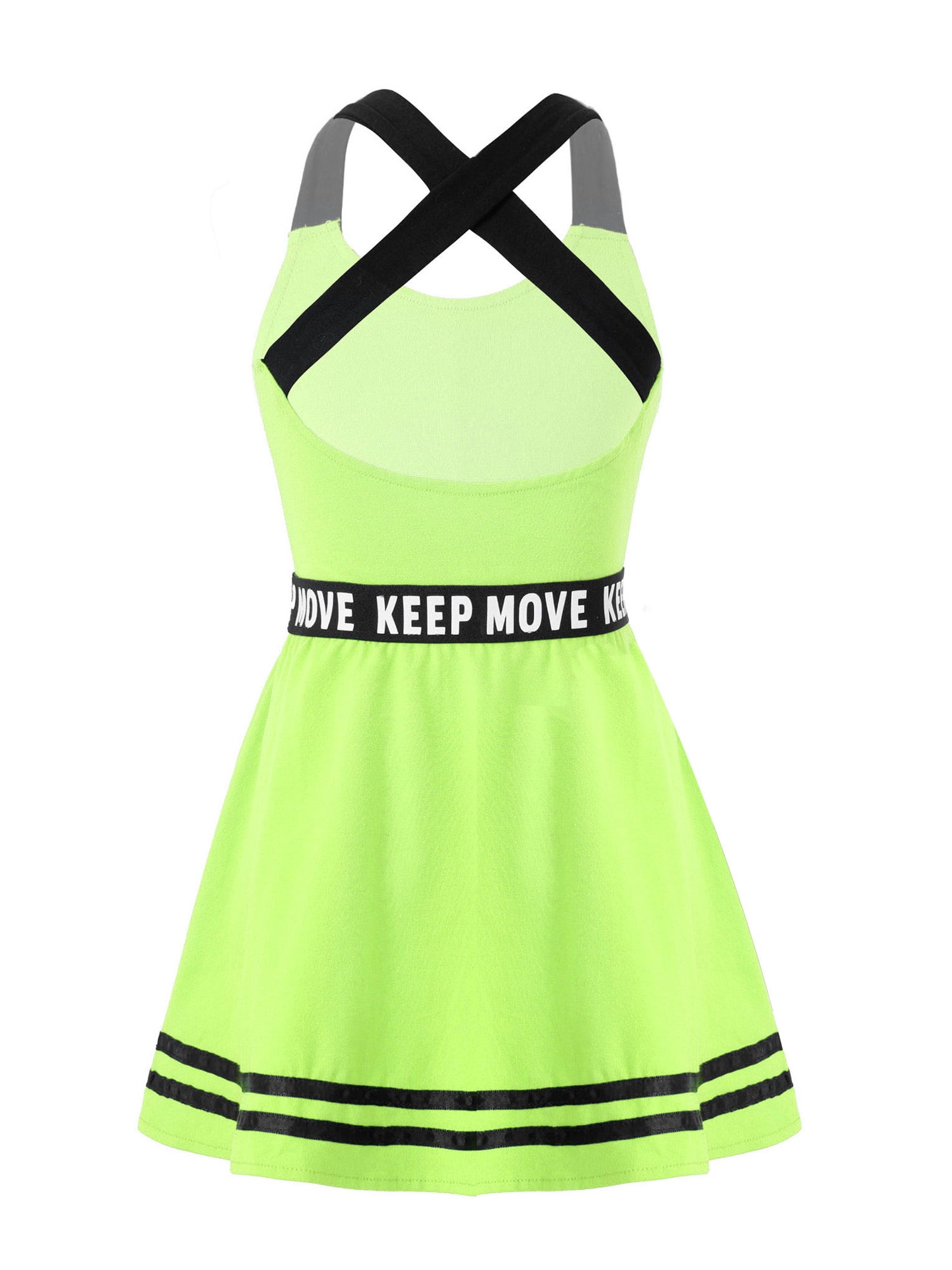 iixpin Kids Girls Tennis Dress Outfit Golf Athletic Skorts Workout Criss  Cross Shoulder A-line Dress Fluorescent Green 8 - Walmart.com
