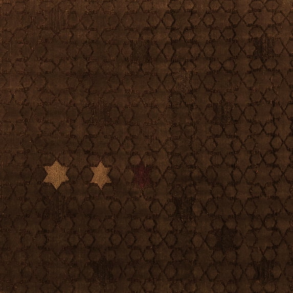 Ahgly Company Indoor Square Abstract Orange Modern Area Rugs, 7' Square