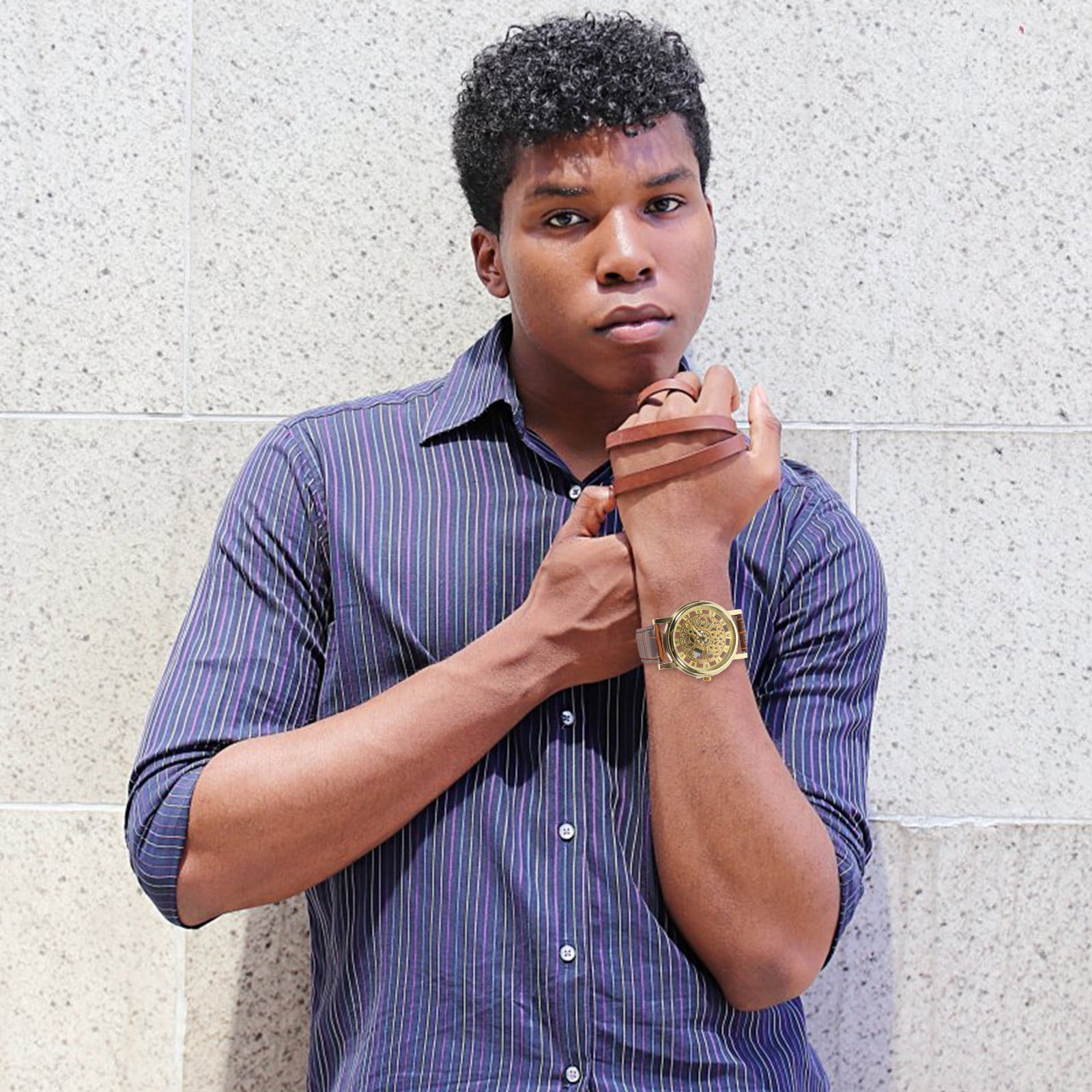 Dress shirt and watch hot sale