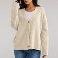 thumbnail image 5 of BODOAO Women's Solid V Neck Button Down Long Sleeve Lightweight Basic Cotton Soft Knit Cardigan Sweaters Women's Autumn Winter Solid Color Long Sleeved Warm Knit Cardigan Sweater Jacket Beige L, 5 of 9