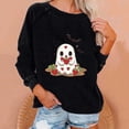thumbnail image 2 of VKOYWKM Halloween Sweatshirts Women Cute Ghost Graphic Sweatshirts Crewneck Long Sleeve Fall Sweatshirt Vintage Spooky Halloween Pullover Sweatshirts, 2 of 4