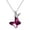 Purple, variant on Sterling Silver Chasing Butterfly Pendant Necklace Embellished with Austrian Crystals - Fine Anniversary or Birthday Butterfly Jewelry Gift for Women - Morpho Helena Series