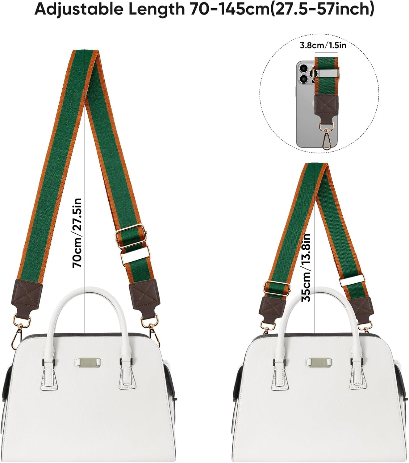 NANAHuang Purse Strap Wide Replacement Crossbody Bag Straps, 1.5" Canvas Handbag Shoulder Strap, Adjustable Tote Belt