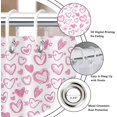 thumbnail image 6 of Valentine''s Day Shower Curtain, Romantic Love Theme Pink Little Heart Girly Bathroom Curtain Home Decor Waterproof Fabric Machine Washable with 12 Hooks, 6 of 6