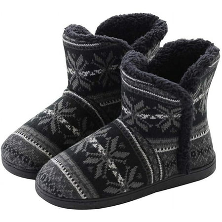 

Men women slippers hut slipper high lined hut boots non-slip winter slippers with soft