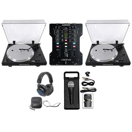 (2) Numark NTX1000 Direct Drive DJ Turntables+Allen & Heath Mixer+Headphones+Mic
