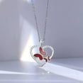 thumbnail image 3 of 925 Sterling Silver Butterfly Love Heart Pendent Necklace,Created Red Onyx Two Butterfly Necklaces,Cubic Zirconia Heart Necklace for Women, 3 of 6