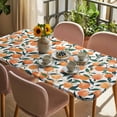 thumbnail image 3 of Orange Table Cloths for 5 Foot Rectangle Tables, Summer Botanical Leaves Watercolor Patio Waterproof Elastic Fitted Tablecloths, Washable Rectangular Table Cover for Camping, 3 of 8