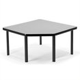 thumbnail image 1 of OFM 30 "x 30" Table d'Angle Europa Pieds Noirs en Gris, 1 of 1