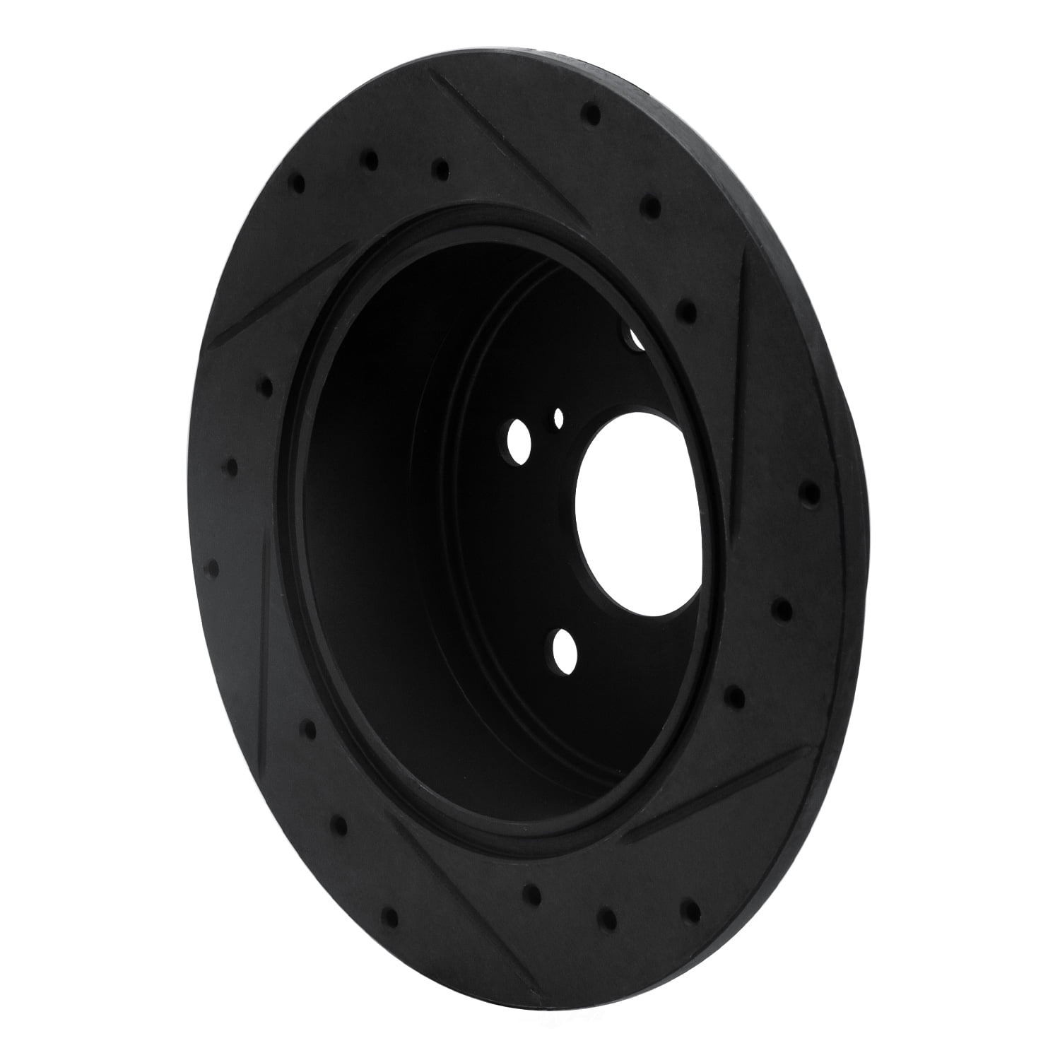 Dynamic Friction Company 633-76079L DFC Brake Rotor - Drilled And Slotted - Black