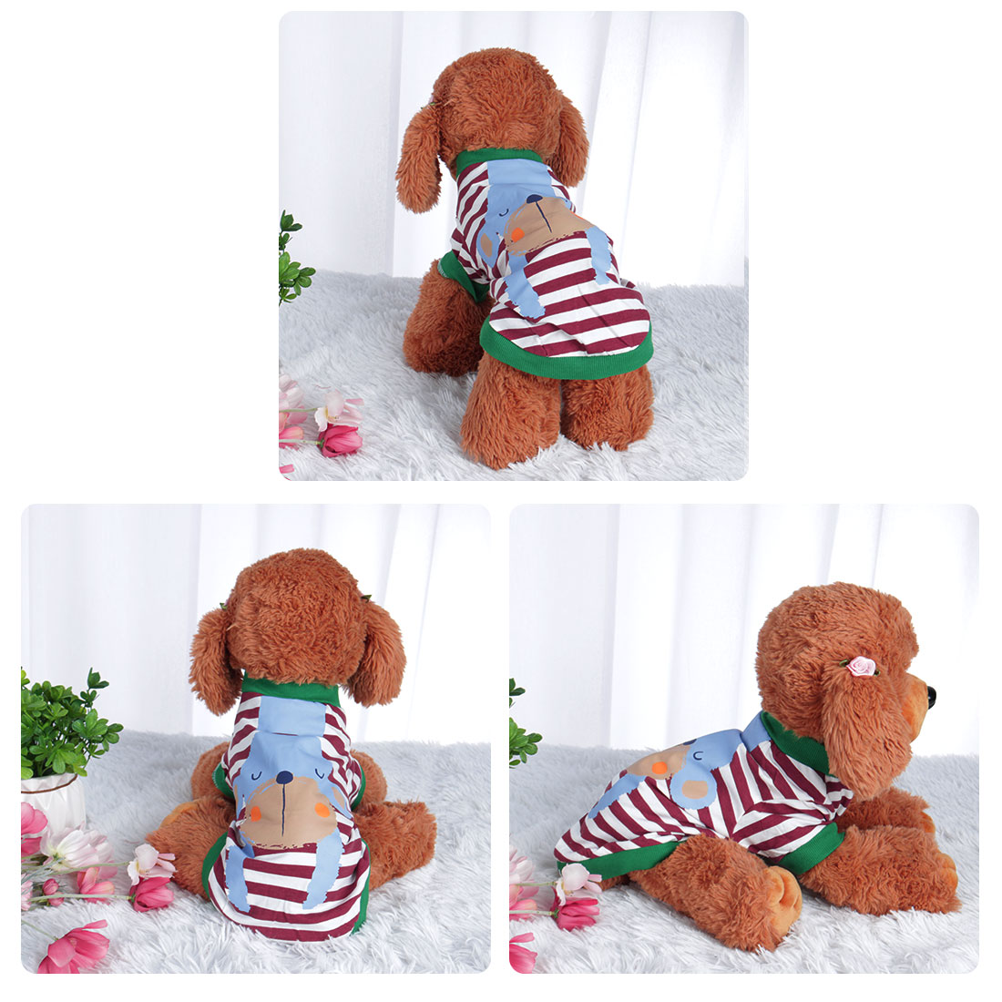 Unique Bargains Dog T Shirt Puppy Small Pet Sweatshirt Clothes Apparel Vest Clothing Red