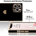 thumbnail image 4 of Compatible with iPhone 13 Pro Case  Cute Plating Gold Luxury Love Heart Phone Case for Women Girls Shockproof Raised Full Camera Lens Protection Bumper Cover for iPhone 13 Pro, Black, 4 of 14