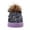 Purple, variant on Women Sparkly Sequins Knitted Beanie Hat Warm Winter Skull Cap with Soft Pom Pom Black1