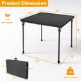 thumbnail image 2 of 34" Folding Table, Portable Square Folding Card Table with Collapsible Legs & Carrying Handle, Plastic Tables for Camping,Picnic, Office, Party, Grey, 2 of 14