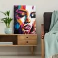 thumbnail image 5 of Abstract Colorful Woman Face Canvas Painting，Suitable for Living Room，Bedroom，Office，Bathroom，and Hallway Decoration., 5 of 8