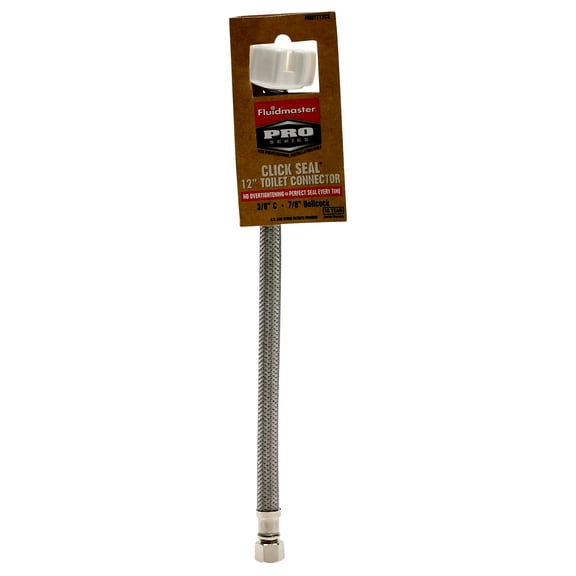 Fluidmaster Toilet Connector Click Seal - Braided Stainless Steel - 12 Inch Length