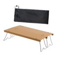 thumbnail image 2 of Mesa de campamento Mesa al aire libre Muebles de campamento estables plegables con bolsa de almacenamiento Aleación de aluminio portátil para patio, Caqui, 2 of 8