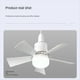 thumbnail image 5 of Ventilador de Techo Pequeño con Luz y Control Remoto, Ventilador de Techo con Rosca para Base E27, para Dormitorio y Cocina, 5 of 5