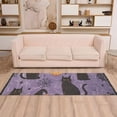 thumbnail image 2 of Yayeee Runner Rug for Bedroom 2'x6' Machine Washable Hallway Non Slip Mat, Purple Halloween Black Cat, 2 of 8