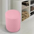 thumbnail image 4 of facefd Round Stretch Ottoman Slipcovers Footrest Sofa Cover Foot Slip cover Protector Stool Covers Pink, 4 of 9