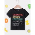thumbnail image 2 of Grandpa Knows Everything Print Tee Tops, Boys Round Neck Casual Short Sleeve Comfortable Soft Premium T-shirt, 2 of 7