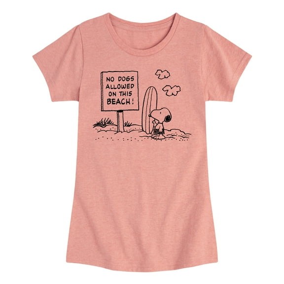 Peanuts - No Dogs Allowed - Toddler And Youth Girls Short Sleeve Graphic T-Shirt