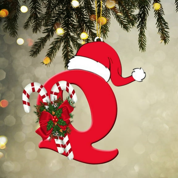 26 Letter Ornaments for Christmas Tree Decoration -Xmas Alphabet for Christmas Initial Ornament 2026, Personalized Hanging Pendant -, DIY Craft Ornaments,Original Gifts for Family Friends(Q)