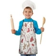 thumbnail image 2 of White Christmas Cookie Pattern Kids Aprons for Girls and Boys,Adjustable Neck Strap Toddler Aprons for Kids Cooking Baking, 2 of 7