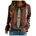 thumbnail image 1 of Chandails en Molleton pour Femmes Automne Imprimé Chat Mignon Col Rond Chandail en Molleton Manches Longues Basique Décontracté Design Épaule Tombante Chandail à Capuchon Chandail Manche Longue Femme Marron L, 1 of 4