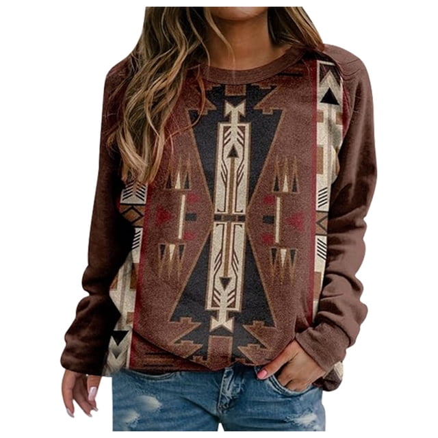 Chandails en Molleton pour Femmes Automne Imprimé Chat Mignon Col Rond Chandail en Molleton Manches Longues Basique Décontracté Design Épaule Tombante Chandail à Capuchon Chandail Manche Longue Femme Marron L