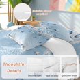 thumbnail image 2 of Christmas Tree Navy Ball Bedding Duvet Cover Set Full 4 Pieces White Pine Branch Winter Snowflakes Blue Bedding Set with Zipper Closure,1 Comforter Cover 86x86 Inches 1 Flat Sheet & 2 Pillow Cases, 2 of 7