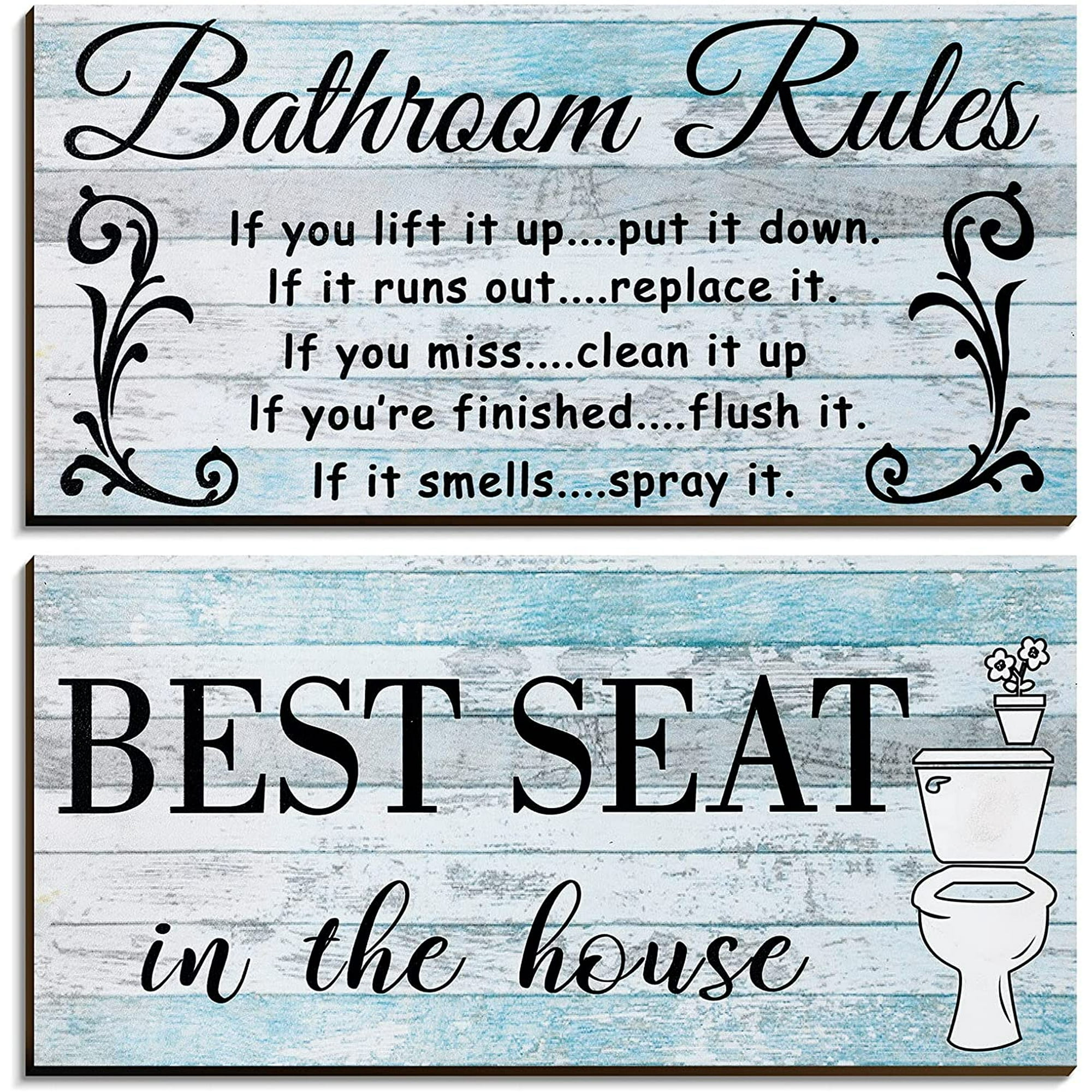 Tuydeen 2 Pieces Funny Bathroom Wall Decor Sign Farmhouse Bathroom Decor Bathroom Rule Wooden Sign Plaque Rustic Bathroom Decoration Wall Vintage Wooden Decoration for Bathroom | Walmart Canada Tuydeen 2 Pieces Funny Bathroom Wall Decor Sign Farmhouse Bathroom Decor Bathroom Rule Wooden Sign Plaque Rustic Bathroom Decoration Wall Vintage Wooden Decoration for Bathroom | Walmart Canada