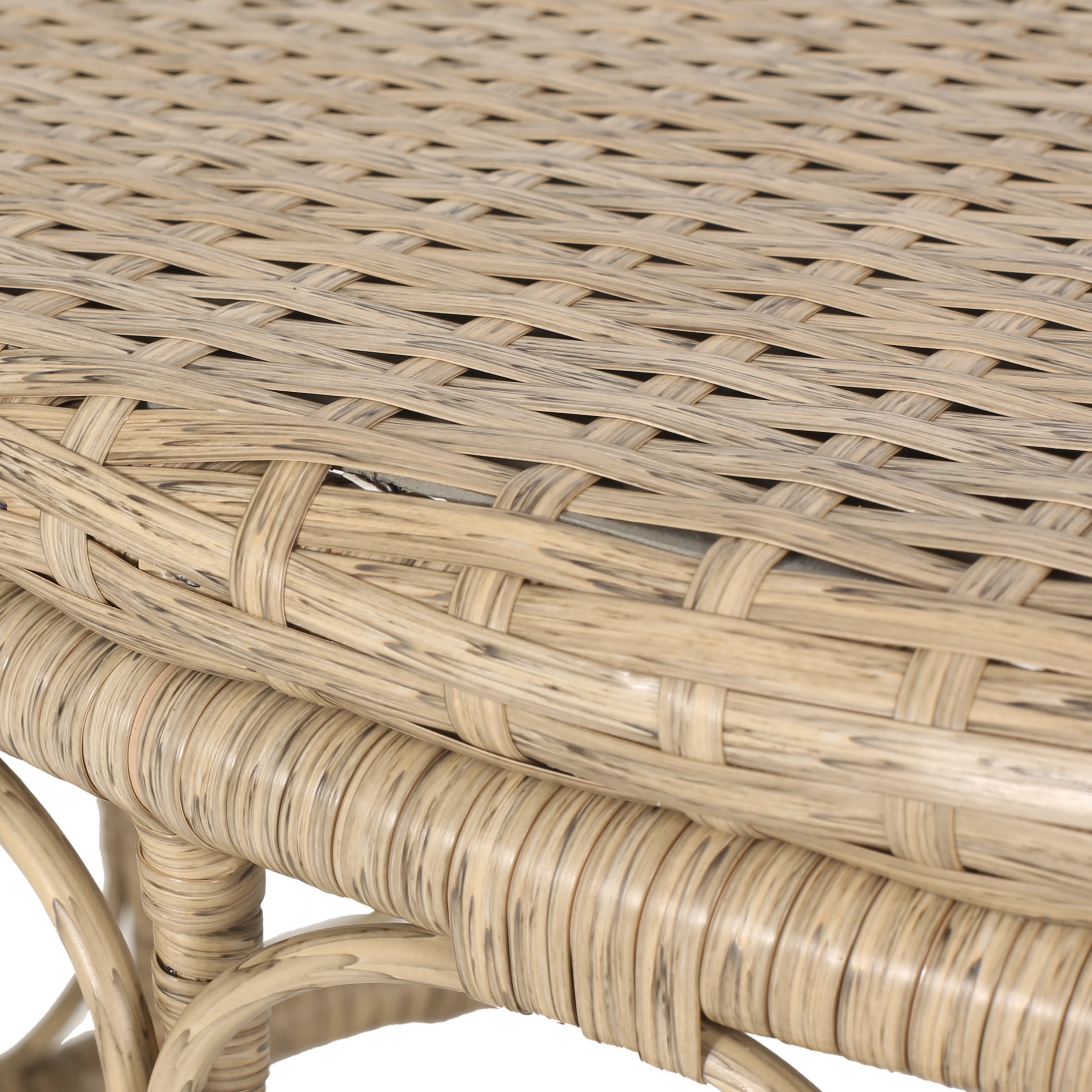 Colmar Outdoor Wicker Coffee Table,  Faux Rattan,Light Brown