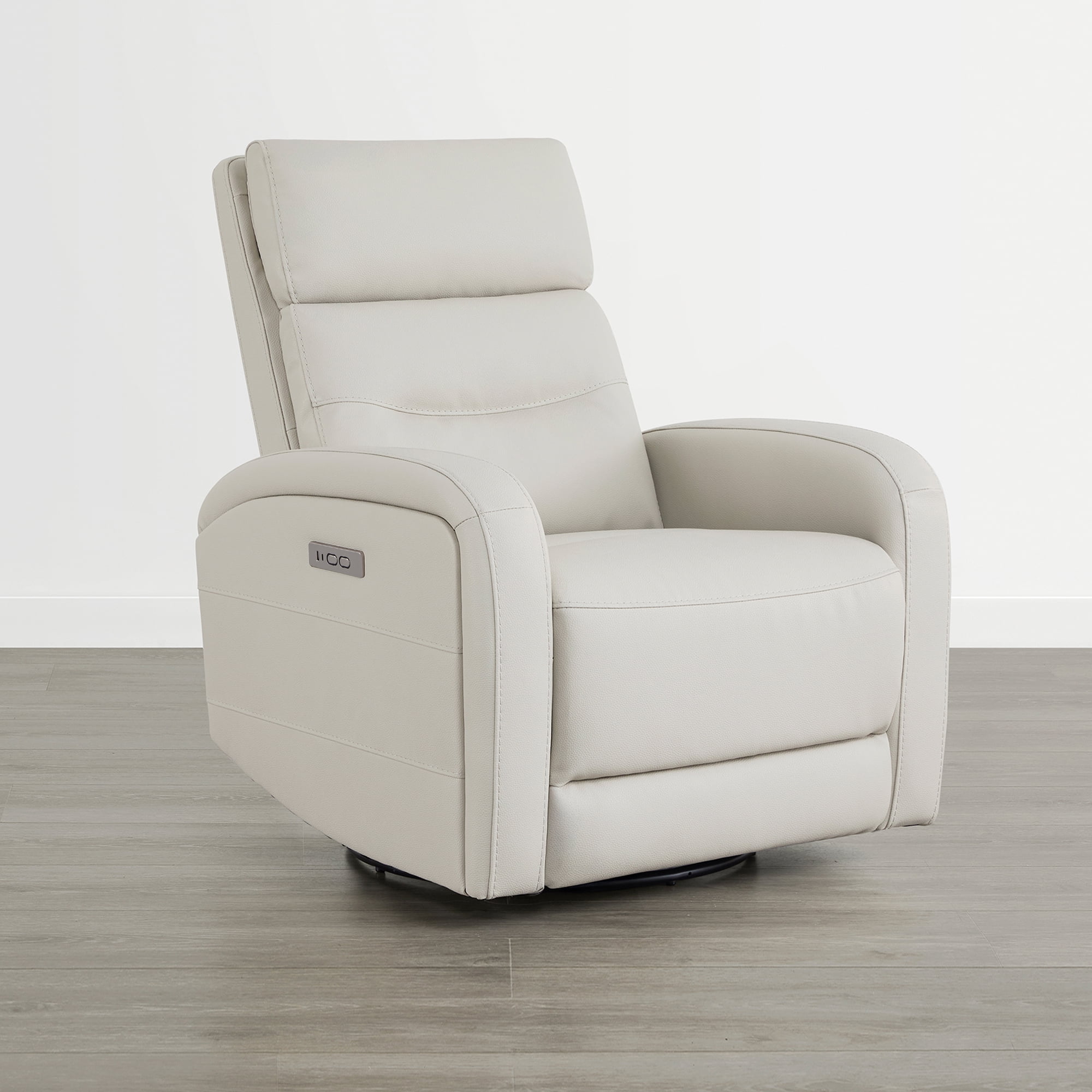 Spruce & SpringPower Swivel Glider Recliner with USB Charging for Home Theater, Cream