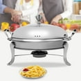 thumbnail image 4 of ChicHomey Large 24cm Round Chafing Dish Stainless Steel Catering Dish Buffet Chafer Silver, 4 of 7