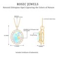 thumbnail image 4 of Rosec Jewels Oval Ethiopian Opal Statement Pendant for Women with Diamond Halo (8X10 MM), 14K Yellow Gold, 4 of 8