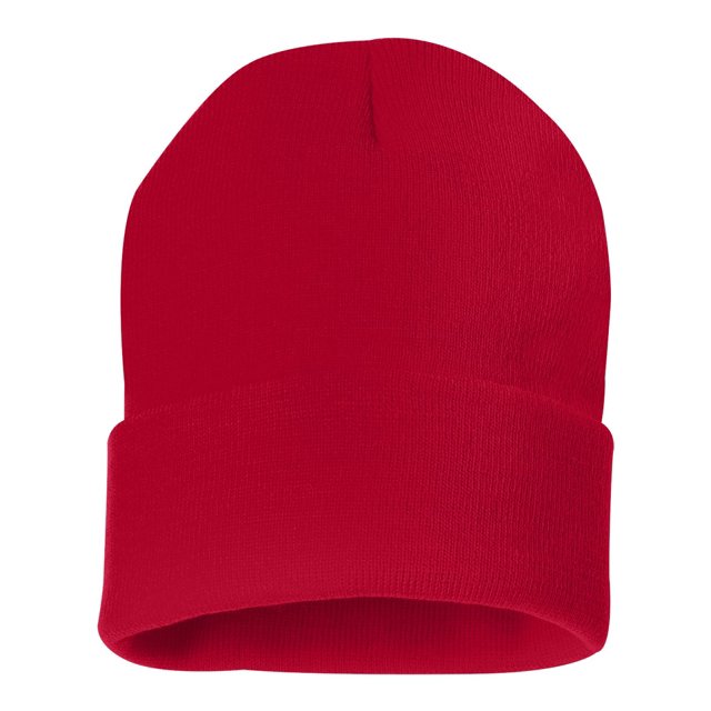 Bonnet à Revers Solide 12, Taille Unique, Rouge