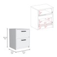 thumbnail image 3 of DUOSONG Trivor 2 Drawers Nightstand , End Table, Side Table Metal Handles -White White Particle Board Furniture Bedroom Furniture Nightstands, 3 of 7