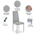 thumbnail image 6 of Dining Table Set for 4, ROZHOME 5 Piece Kitchen Table and Chairs with Tempered Glass Table Top and 4 Faux Leather Metal Frame Chairs, Gray, 6 of 8